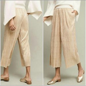 Anthropologie Elevenses gold pants size small